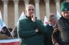 Farmers Protest with Tractors in Front Of The National Assembly - Paris