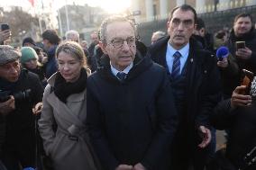 Farmers Protest with Tractors in Front Of The National Assembly - Paris