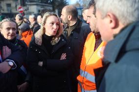 Farmers Protest with Tractors in Front Of The National Assembly - Paris