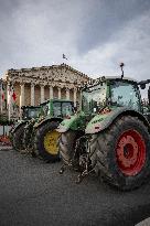 Farmers Protest with Tractors in Front Of The National Assembly - Paris