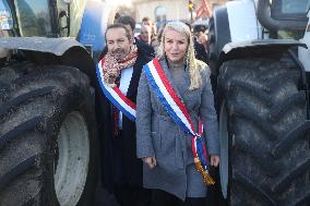 Farmers Protest with Tractors in Front Of The National Assembly - Paris