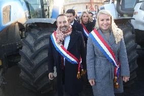 Farmers Protest with Tractors in Front Of The National Assembly - Paris