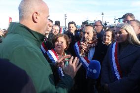 Farmers Protest with Tractors in Front Of The National Assembly - Paris