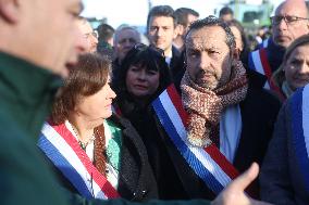 Farmers Protest with Tractors in Front Of The National Assembly - Paris