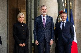 President Macron Welcomes King Felipe - Paris
