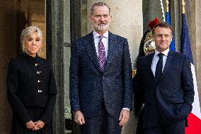 President Macron Welcomes King Felipe - Paris