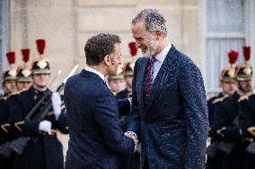 President Macron Welcomes King Felipe - Paris