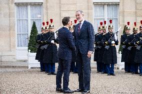 President Macron Welcomes King Felipe - Paris