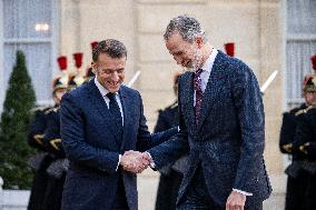 President Macron Welcomes King Felipe - Paris
