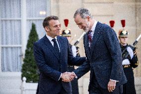 President Macron Welcomes King Felipe - Paris