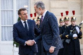 President Macron Welcomes King Felipe - Paris