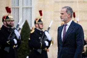 President Macron Welcomes King Felipe - Paris