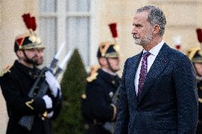President Macron Welcomes King Felipe - Paris