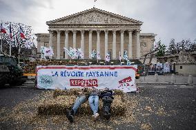 Farmers Dump 30 Tonnes of Potatoes on The Concorde Bridge - Paris