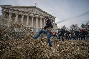 Farmers Protest in Front Of The National Assembly - Paris