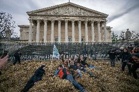 Farmers Protest in Front Of The National Assembly - Paris