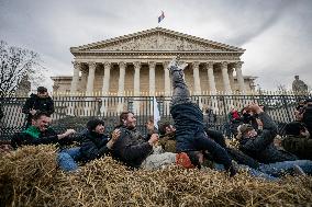 Farmers Protest in Front Of The National Assembly - Paris