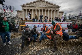 Farmers Protest in Front Of The National Assembly - Paris