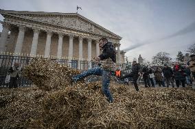 Farmers Protest in Front Of The National Assembly - Paris