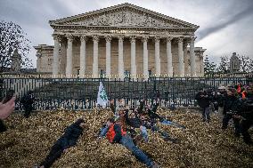 Farmers Protest in Front Of The National Assembly - Paris