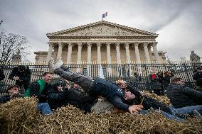 Farmers Protest in Front Of The National Assembly - Paris