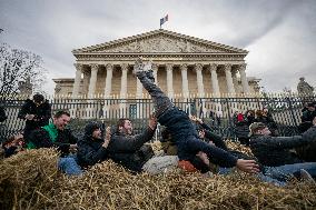 Farmers Protest in Front Of The National Assembly - Paris