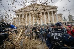 Farmers Protest in Front Of The National Assembly - Paris