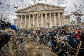 Farmers Protest in Front Of The National Assembly - Paris