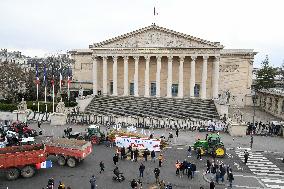 Farmers Protest in Front Of The National Assembly - Paris