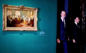 President Macron and King Felipe VI Visit an Exhibition at The Chateau de Versailles - Versailles
