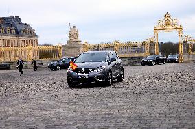President Macron and King Felipe VI Visit an Exhibition at The Chateau de Versailles - Versailles