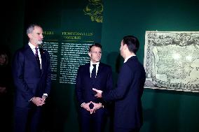 President Macron and King Felipe VI Visit an Exhibition at The Chateau de Versailles - Versailles