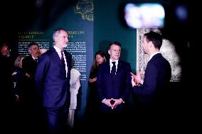 President Macron and King Felipe VI Visit an Exhibition at The Chateau de Versailles - Versailles