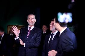 President Macron and King Felipe VI Visit an Exhibition at The Chateau de Versailles - Versailles