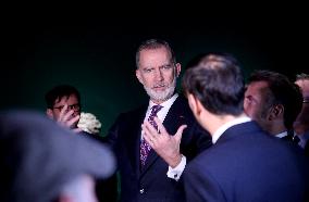 President Macron and King Felipe VI Visit an Exhibition at The Chateau de Versailles - Versailles