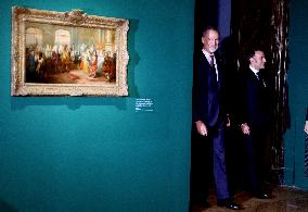 President Macron and King Felipe VI Visit an Exhibition at The Chateau de Versailles - Versailles