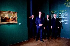 President Macron and King Felipe VI Visit an Exhibition at The Chateau de Versailles - Versailles