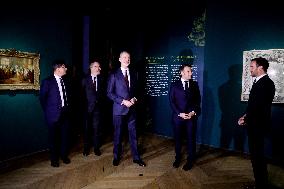 President Macron and King Felipe VI Visit an Exhibition at The Chateau de Versailles - Versailles