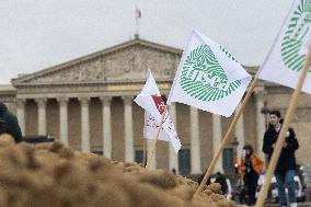 Farmers Dump 30 Tonnes of Potatoes on The Concorde Bridge - Paris