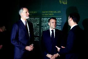 President Macron and King Felipe VI Visit an Exhibition at The Chateau de Versailles - Versailles