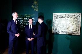 President Macron and King Felipe VI Visit an Exhibition at The Chateau de Versailles - Versailles