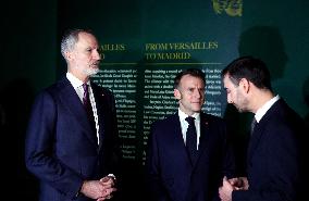 President Macron and King Felipe VI Visit an Exhibition at The Chateau de Versailles - Versailles