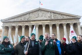 Farmers Protest in Front Of The National Assembly - Paris