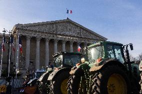 Farmers Protest in Front Of The National Assembly - Paris