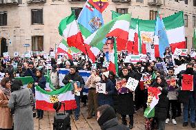 Iranians Demonstrate in Front of The American Consulate - Milan