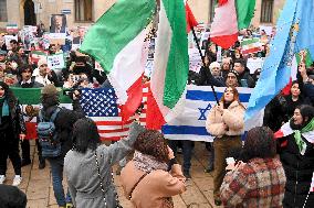 Iranians Demonstrate in Front of The American Consulate - Milan