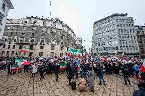 Iranians Demonstrate in Front of The American Consulate - Milan