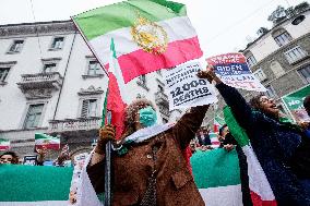 Iranians Demonstrate in Front of The American Consulate - Milan