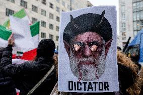 Iranians Demonstrate in Front of The American Consulate - Milan