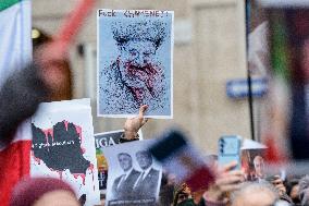 Iranians Demonstrate in Front of The American Consulate - Milan